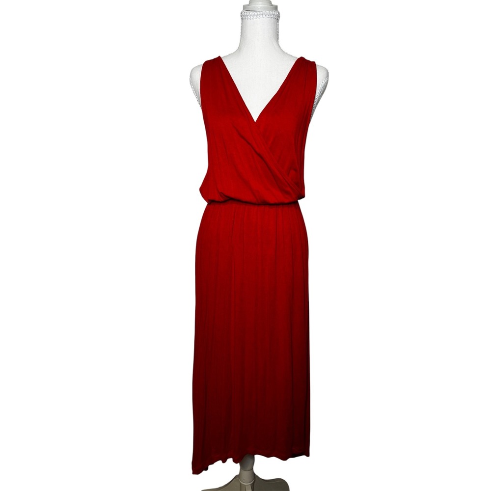 Old Navy Sleeveless Faux Wrap Hi-Lo Maxi Dress Size M Red Cocktail Summer